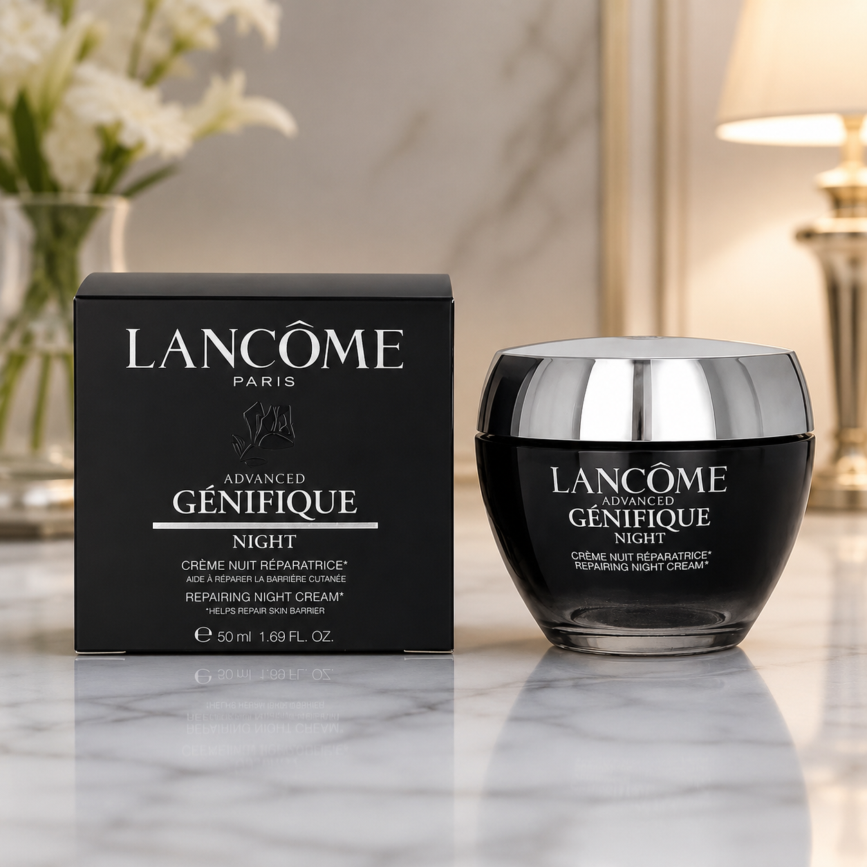 Lancome Advanced Genifique Repairing Night Cream - 1.7 oz / 50mL NEW