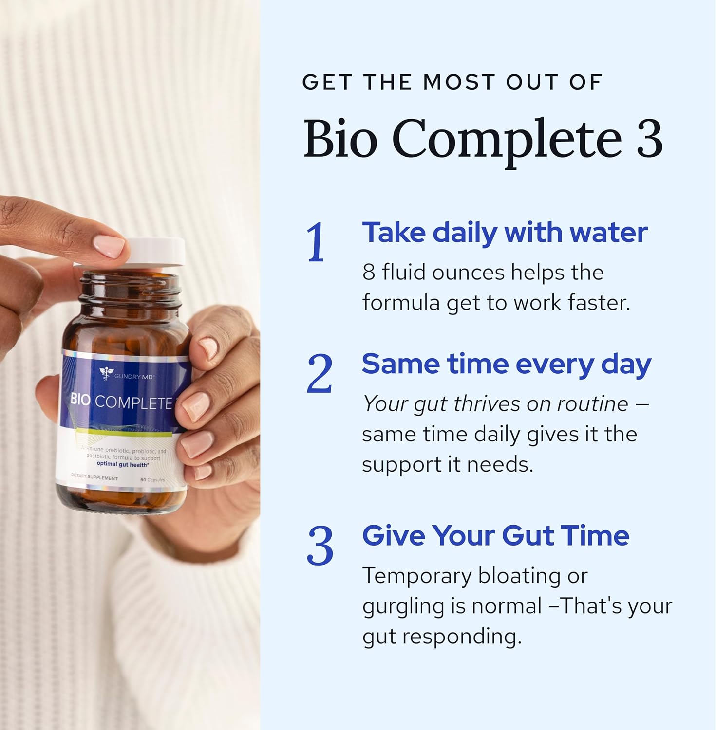 3-in-1 Probiotic Supplement – Gut Health, Digestion & Daily Wellness Support | 30 Day Supply