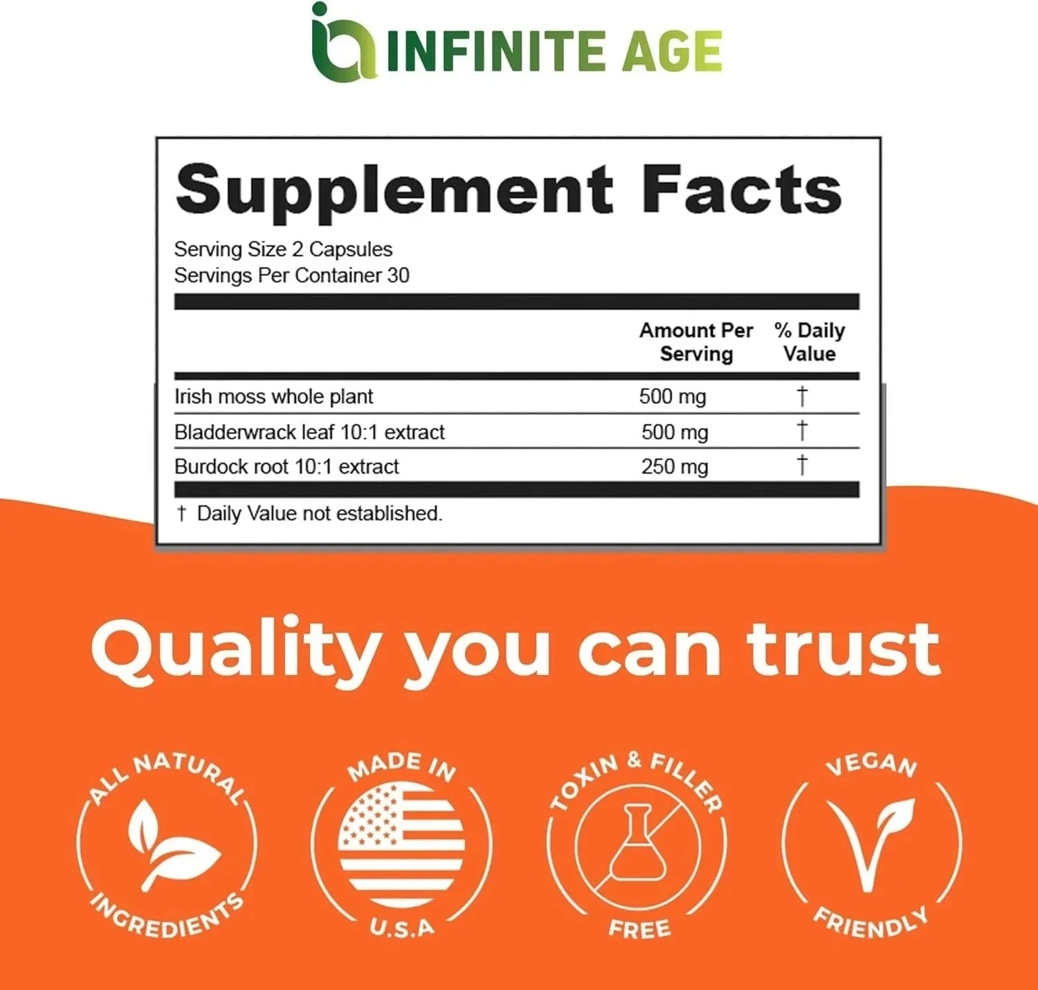 Sea Moss Capsules | Natural Superfood Vegan Wellness Supplement | 60 Capsules