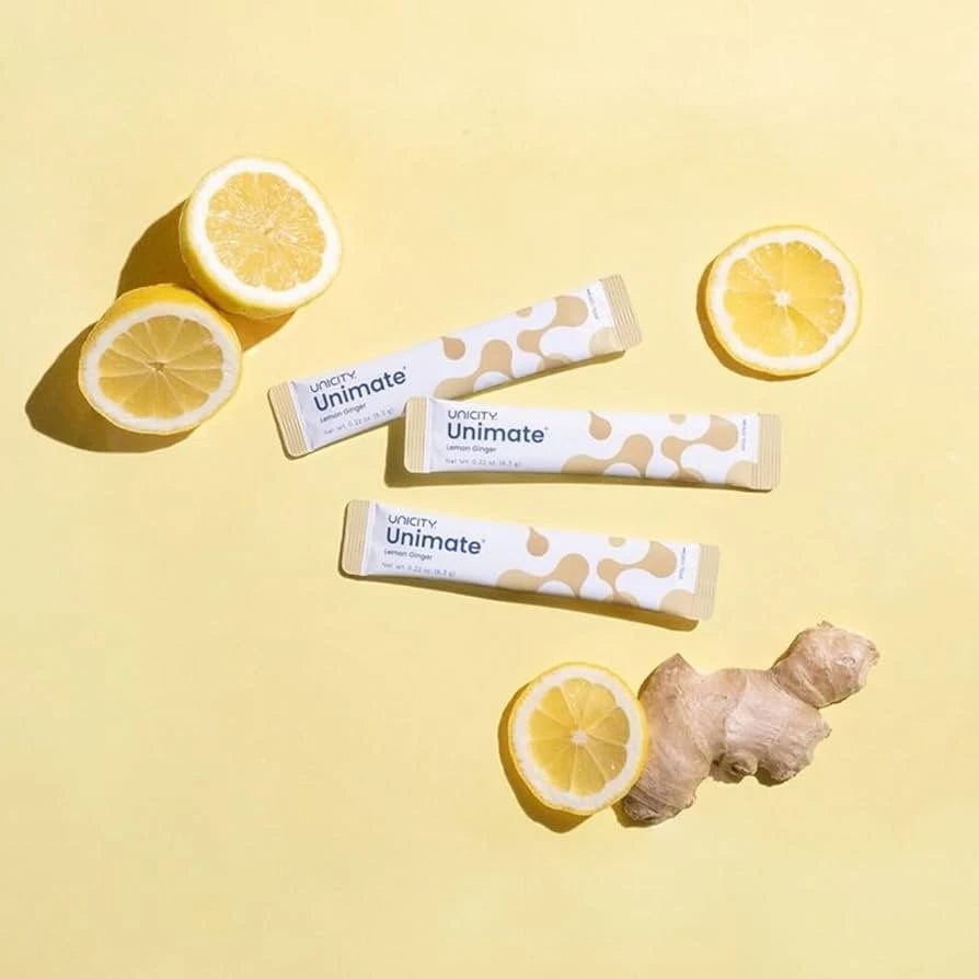 Unicity Unimate Lemon Ginger 30 Stick Packs NEW/SEALED Free Shipping