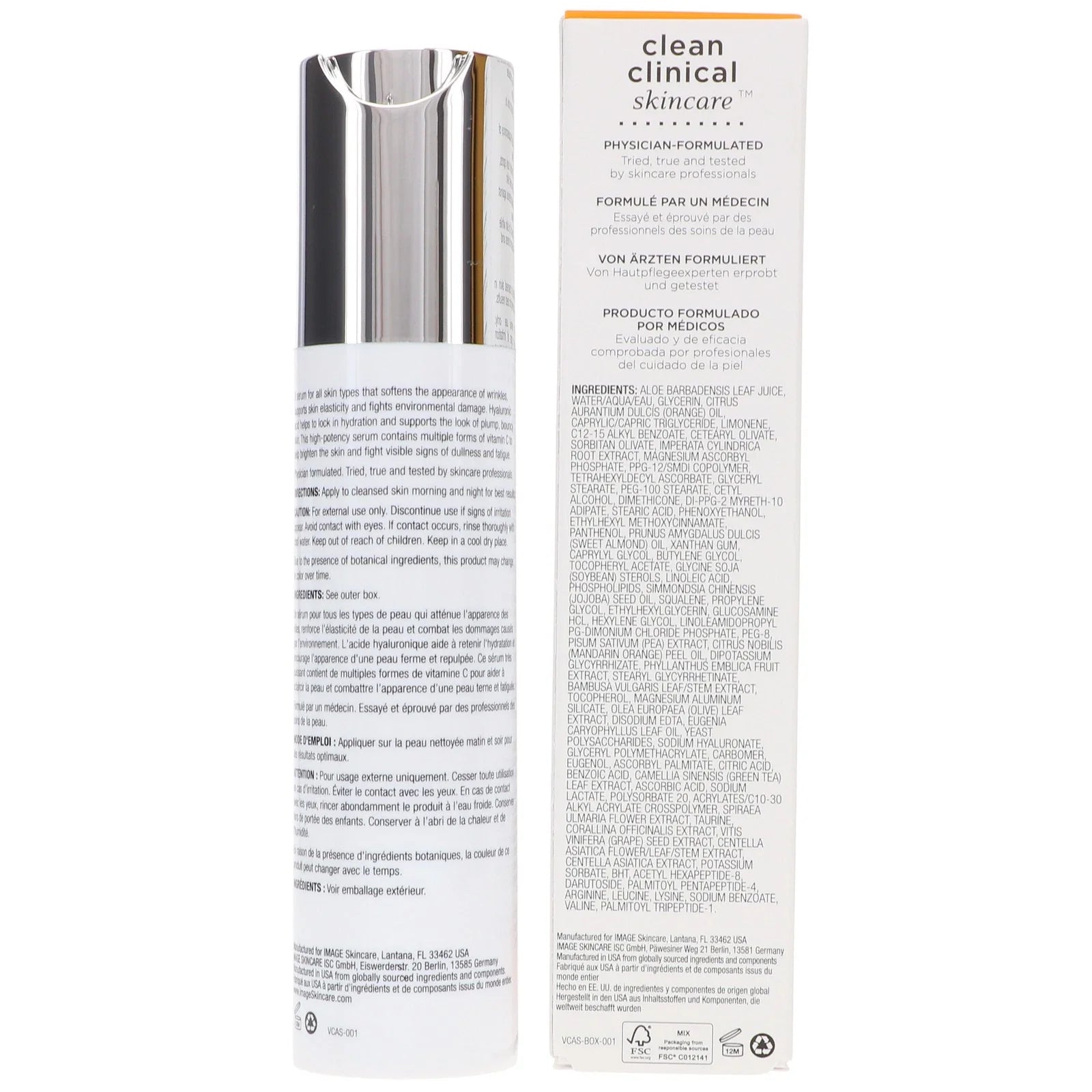 Vitamin C Hydrating Anti-Aging Face Serum – Brightening & Moisturizing Treatment – 1.7 oz / 50 ml