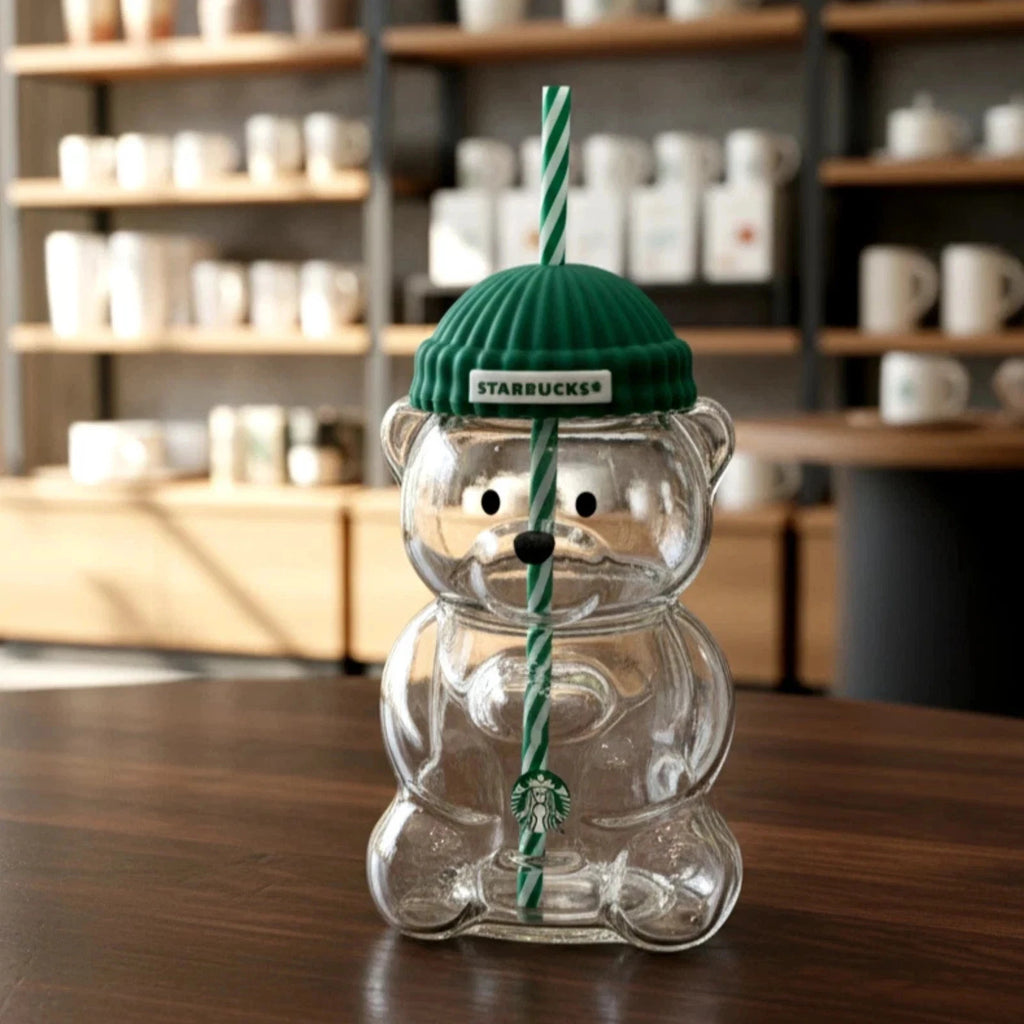 Starbucks Barista Bear Glass Cup