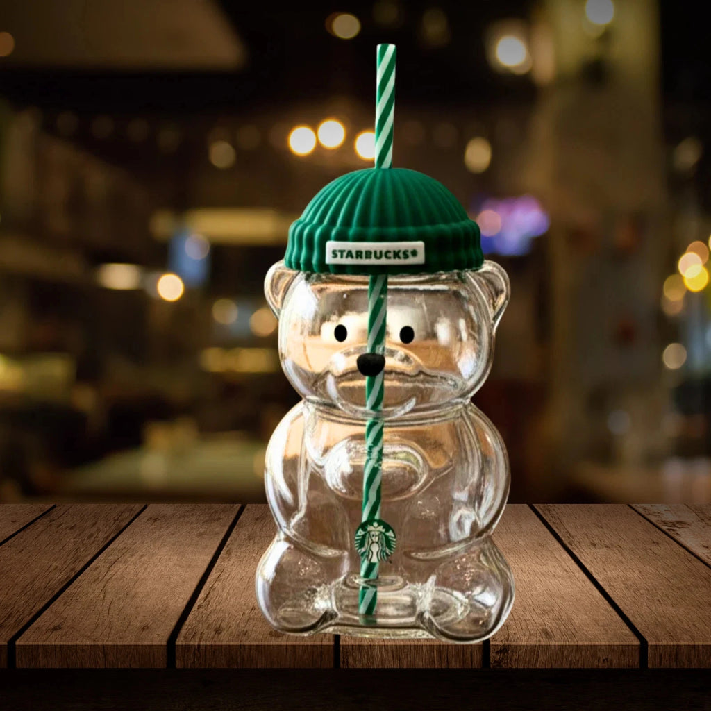 Starbucks Barista Bear Glass Cup