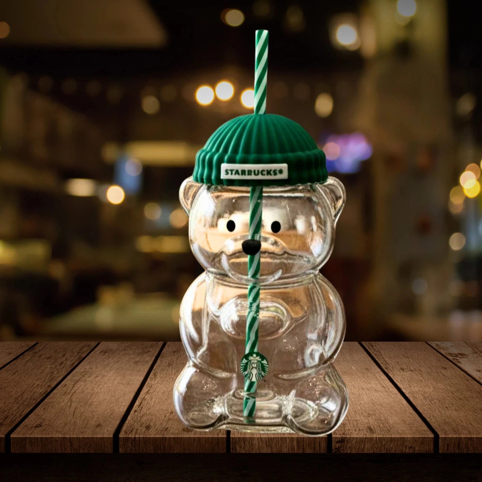 Starbucks Barista Bear Glass Cup
