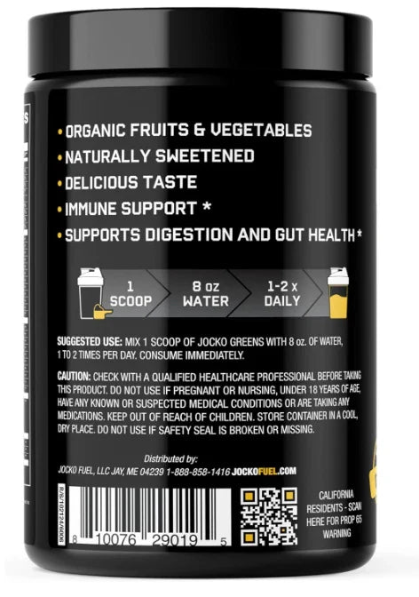 Jocko Fuel Daily Greens Powder – Organic Superfood for Gut Health, 30 Servings