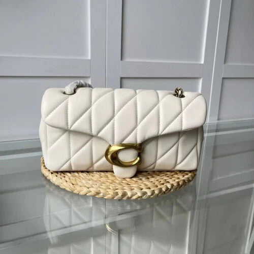 COACH Tabby 26 Quilted Shoulder Bag Leather white CP150 Ruby Outlet From Japan
